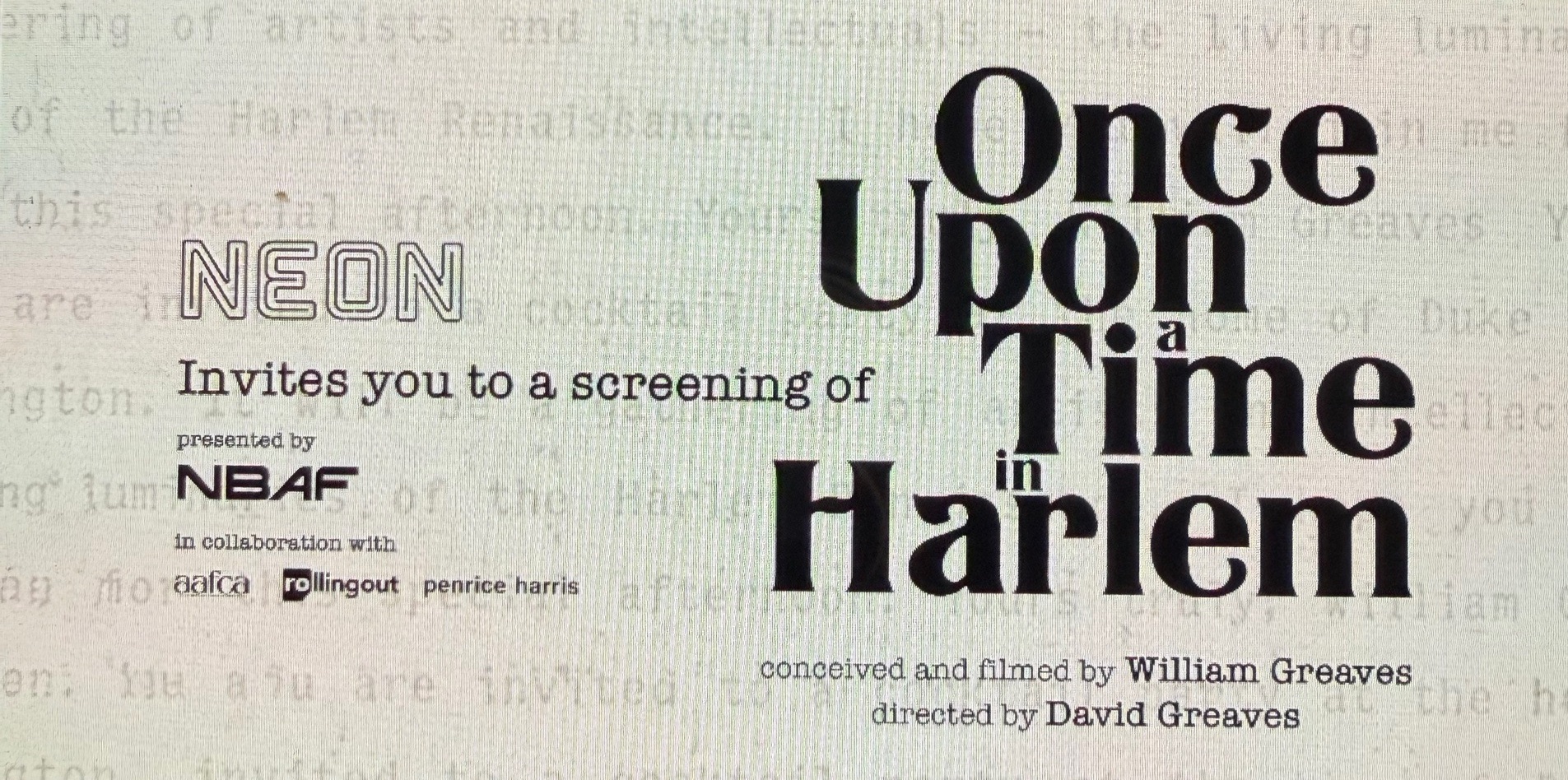 Once upon a Time in Harlem