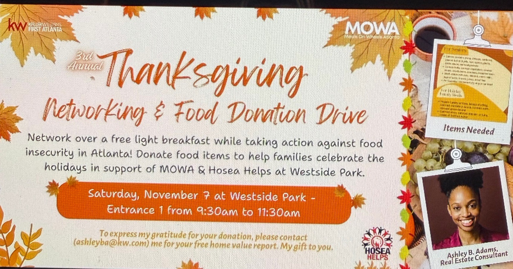 Thanksgiving network and food donation Drive