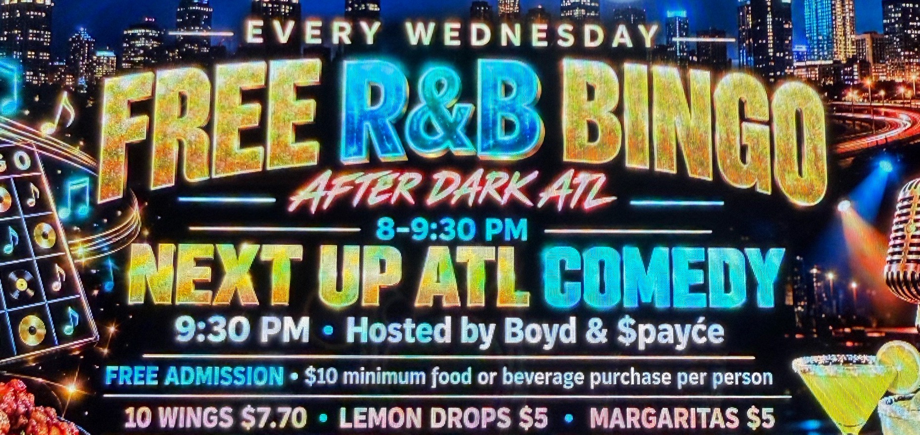Free R&B BINGO & next up atl comedy